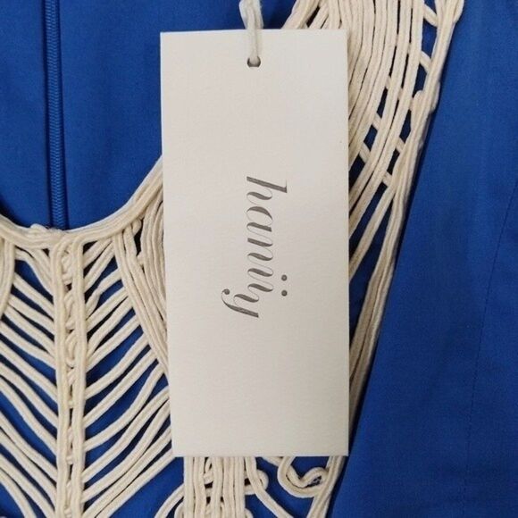 Hanii Y Womens IT 40 (Small / US 4) NWT Sleeveless Cord Detail Dress Blue HANIIY - Picture 6 of 11
